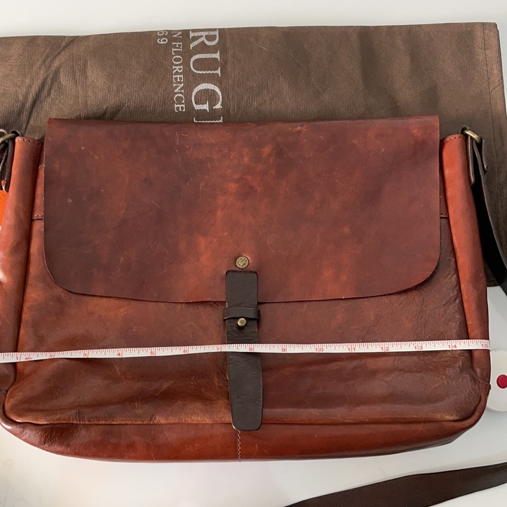 Chiarugi Old Tuscany Leather Messenger Bag WT - Picture 12 of 15